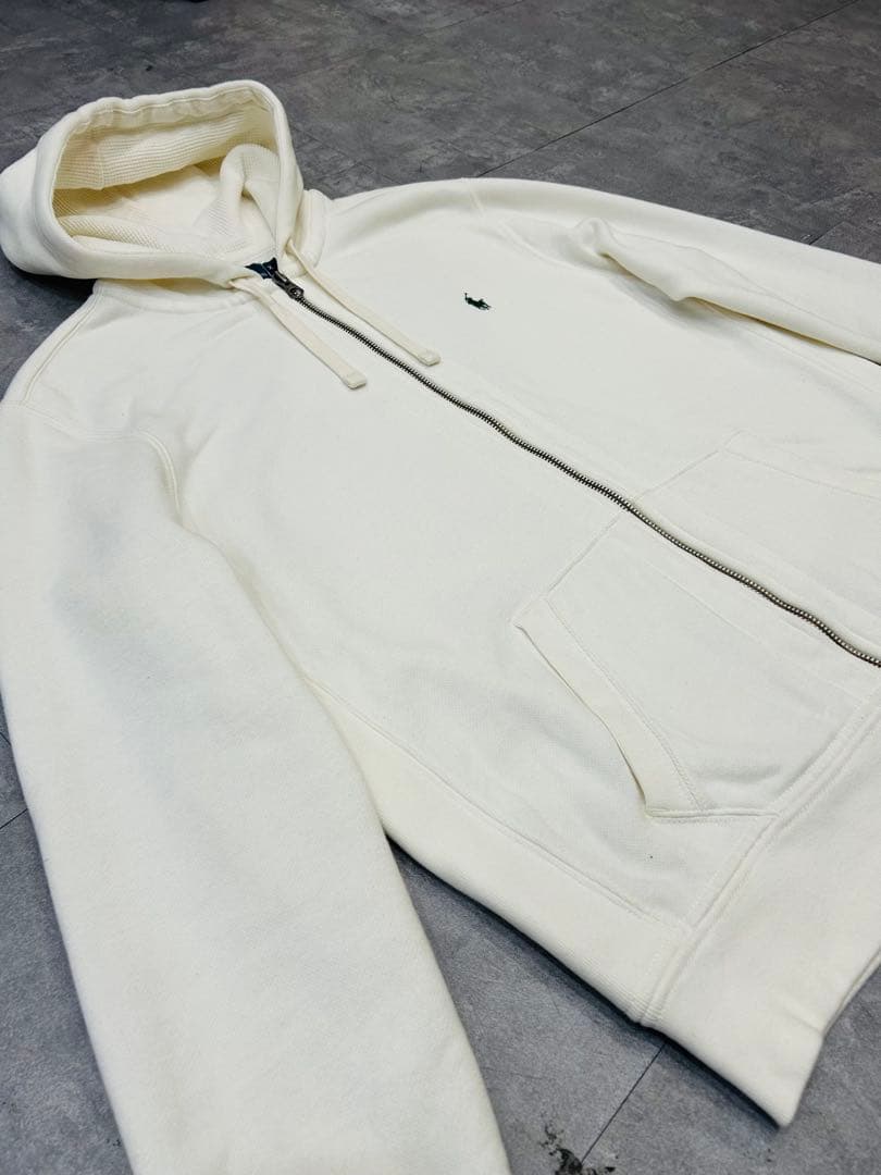 う*○様 90s ラルフローレン ジップパーカー ホワイト 裏サーマル