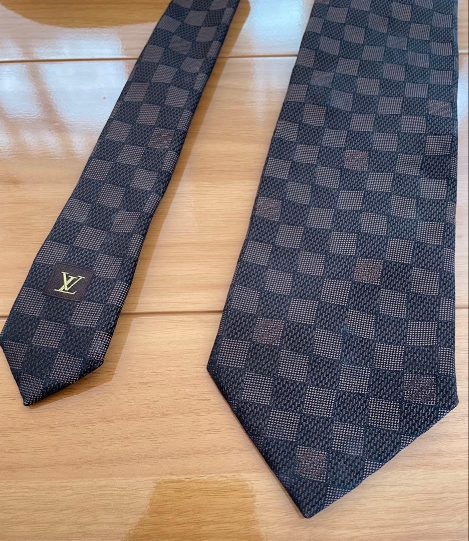 Louis Vuitton ルイヴィトン ダミエ ネクタイ 定番ブラウン