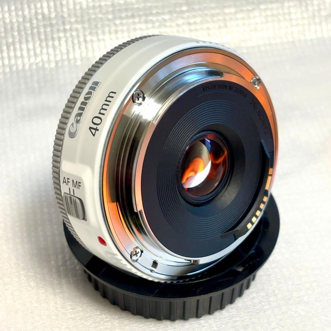 【美品】Canon EF40mm F2.8 STM ホワイト（フィルター付）