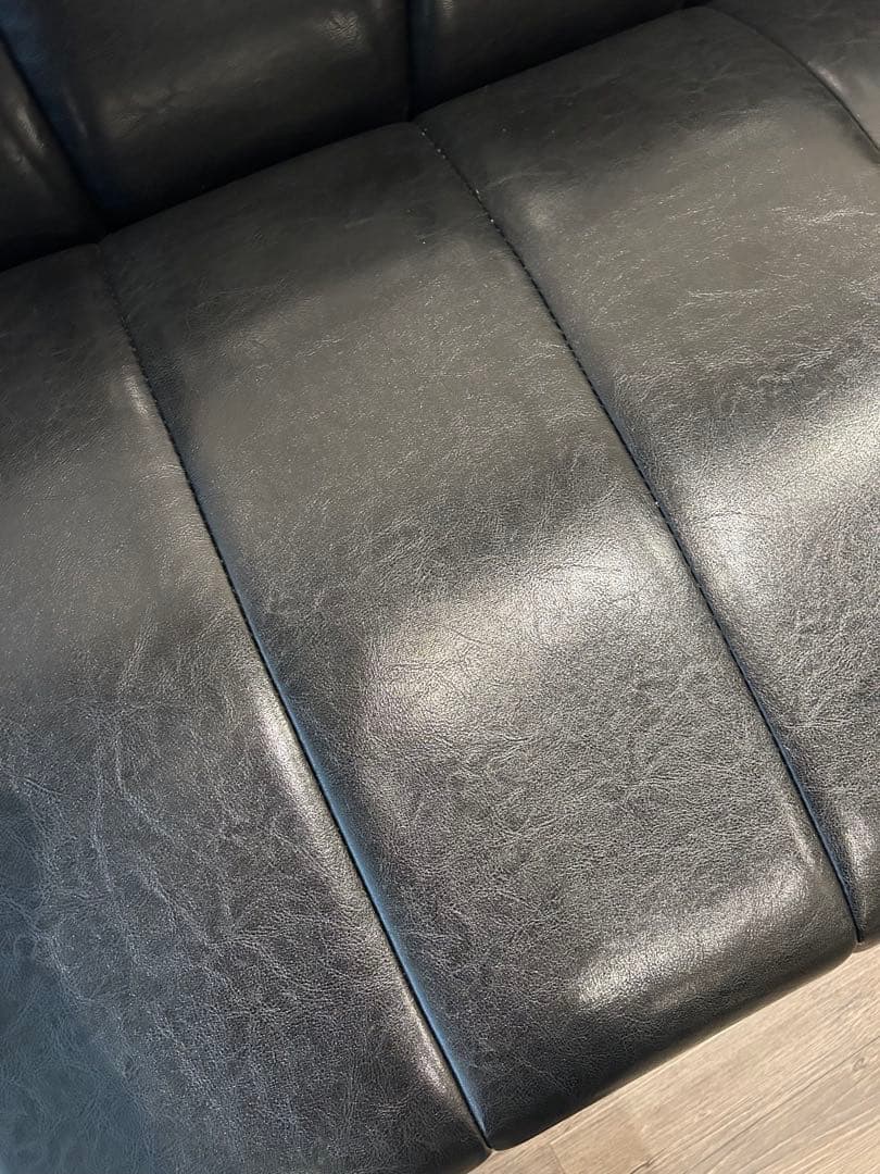 黒 合成皮革 ソファ