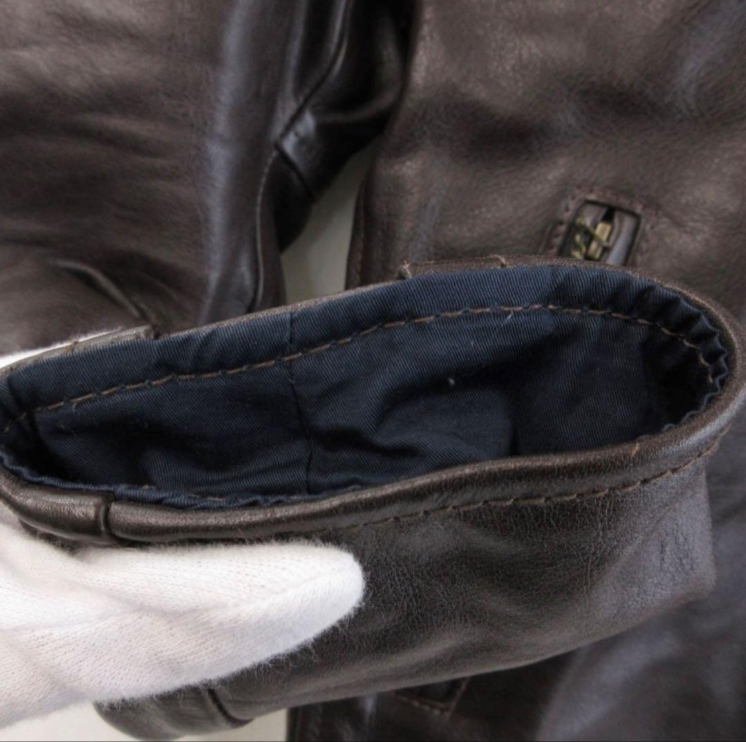 美品 AERO LEATHER エアロレザー CAFE RACER ブラウン