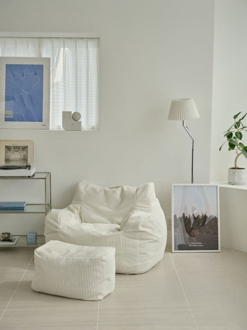 HUGME 1人掛けビーズソファ IVORY LOOSY