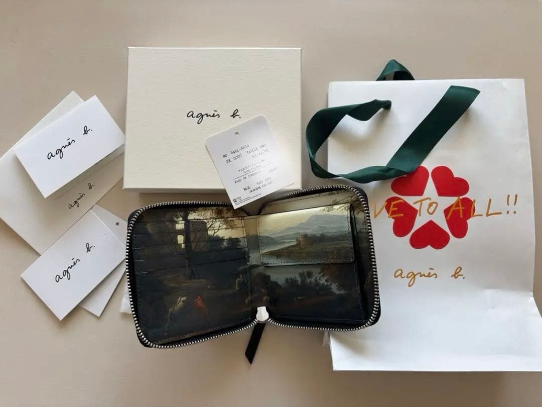 アニエスベー　ルーヴル美術館　羊飼いのいる風景　ウォレット