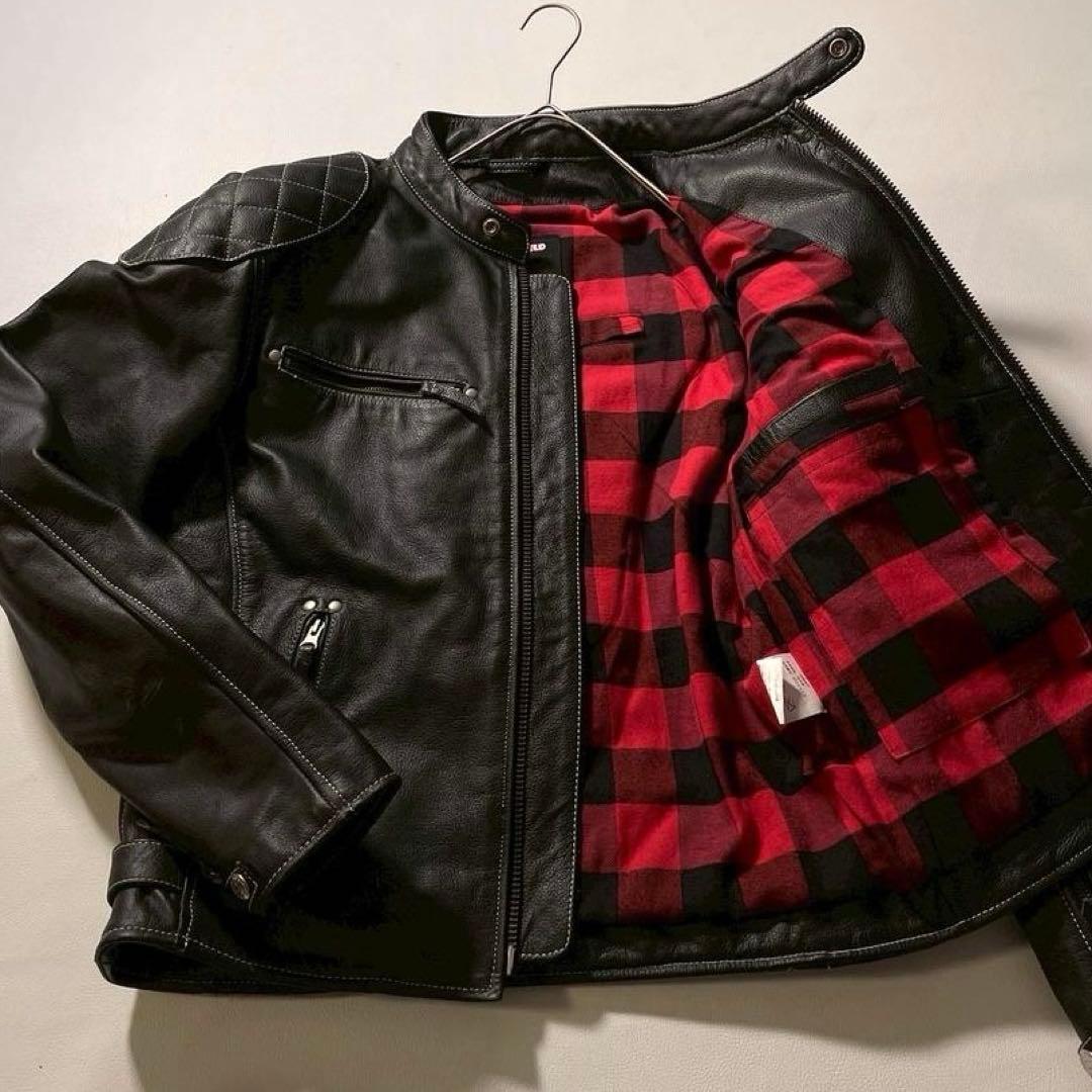 【なかじん】MOTO FIELD ライダースジャケット L レザー 黒