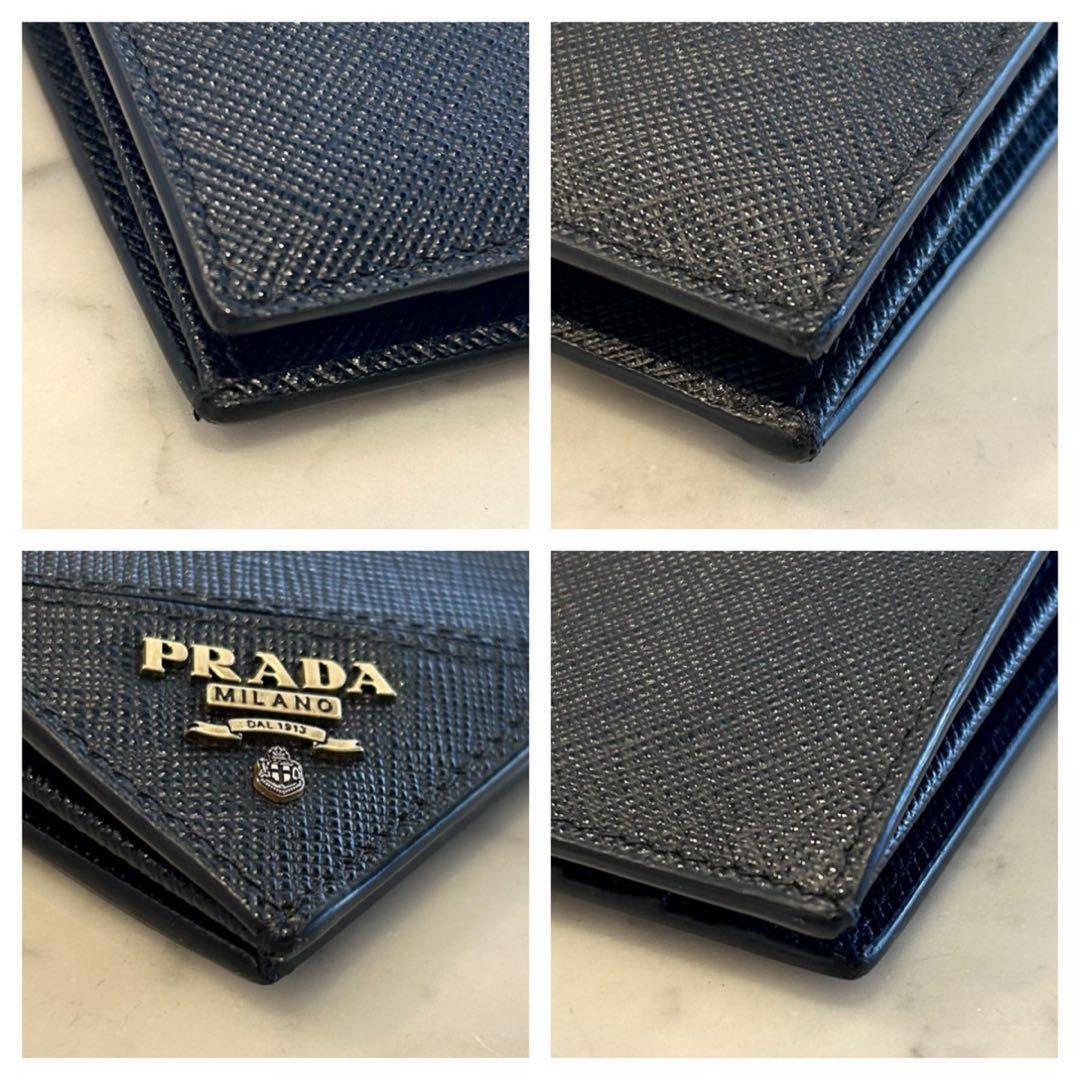 新品未使用　PRADA 　サフィアーノ　2つ折り長財布ブラック　金ロゴ