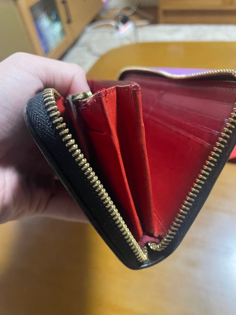 zoo 長財布 希少 黒✖︎赤 栃木レザー