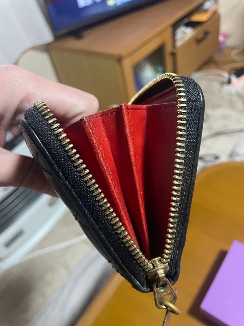 zoo 長財布 希少 黒✖︎赤 栃木レザー
