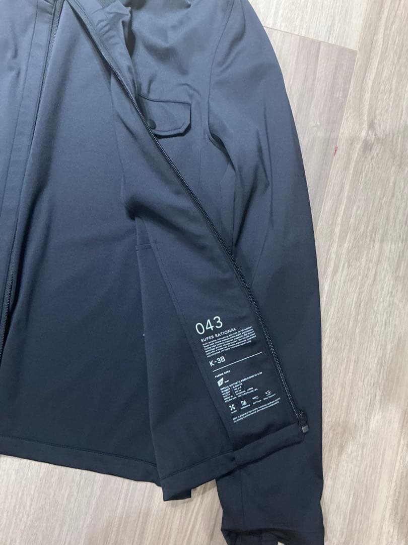 K-3B 043_N スタンドカラー ライダースリブブルゾン