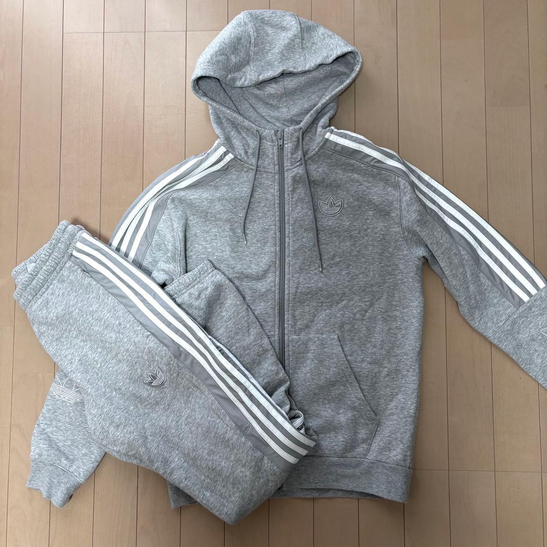 adidasアディダスオリジナルス セットアップ グレー上S下M