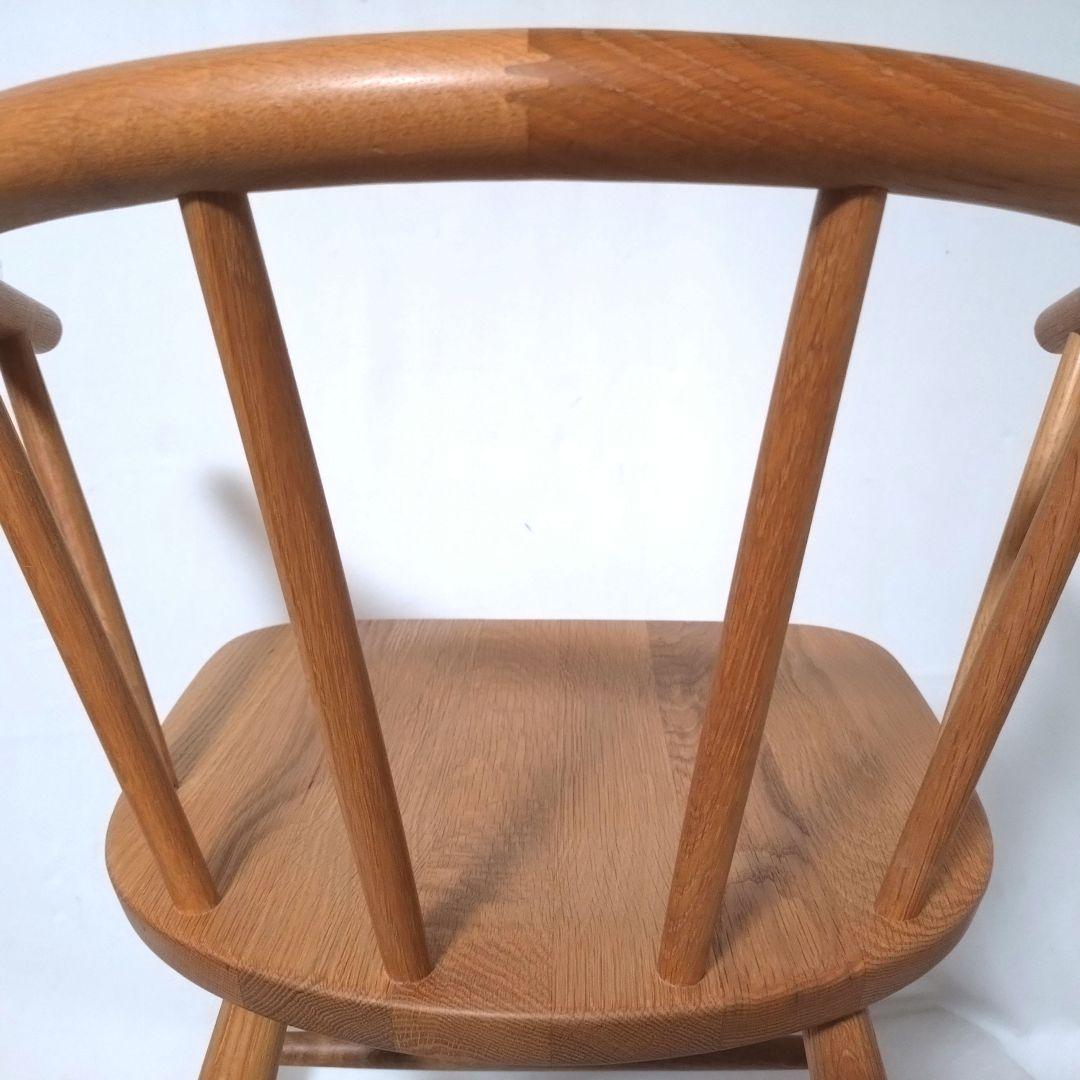 美品　無印良品　アームチェア ②　ダイニングチェア　オーク材　丸脚　送料無料