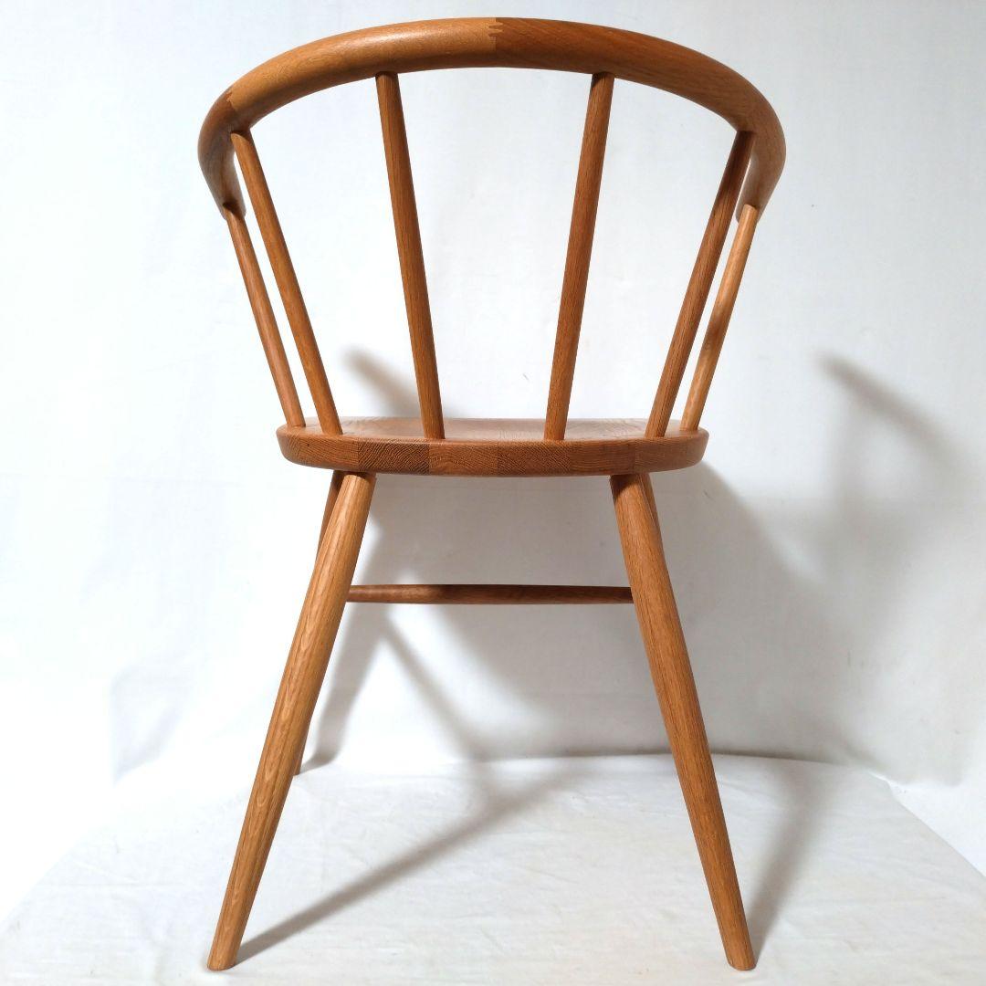 美品　無印良品　アームチェア ②　ダイニングチェア　オーク材　丸脚　送料無料