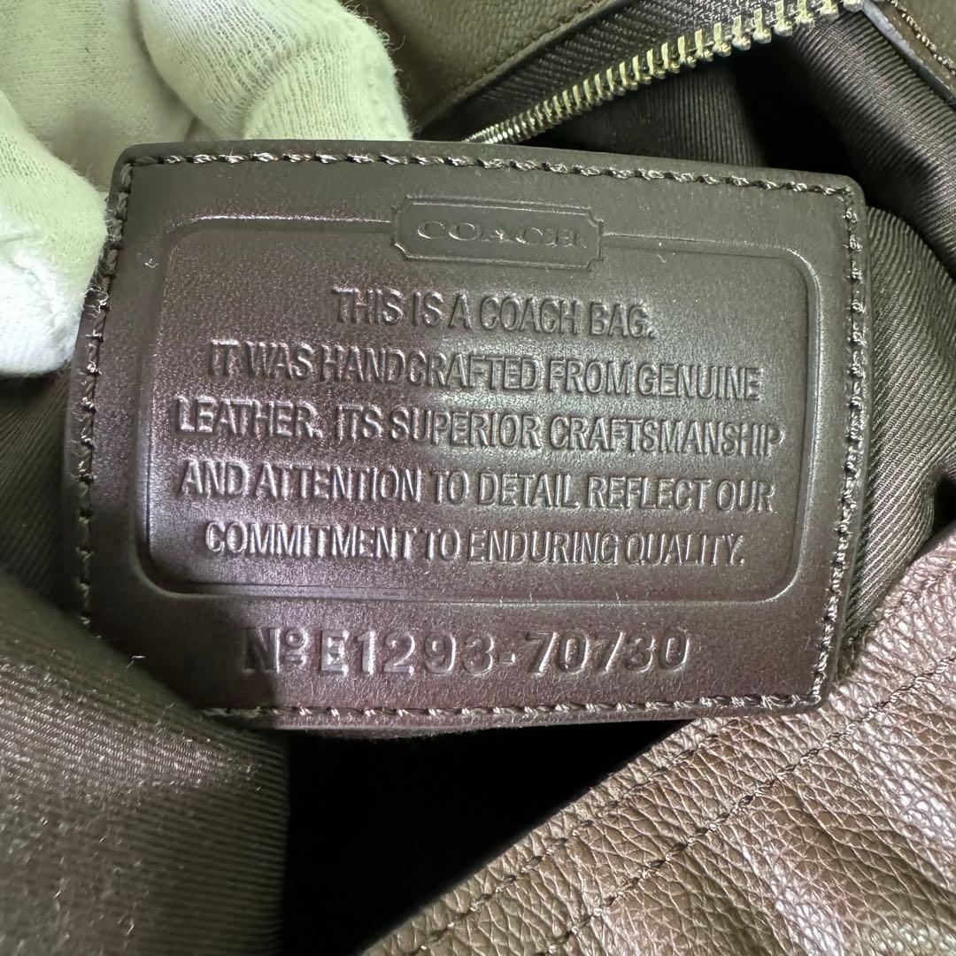 【美品】コーチ ハンドバッグ　ショルダーバッグ　 大容量 レザー 茶