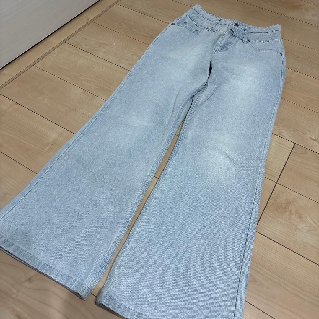 Randyビジューバックカットワイドデニム Mサイズ