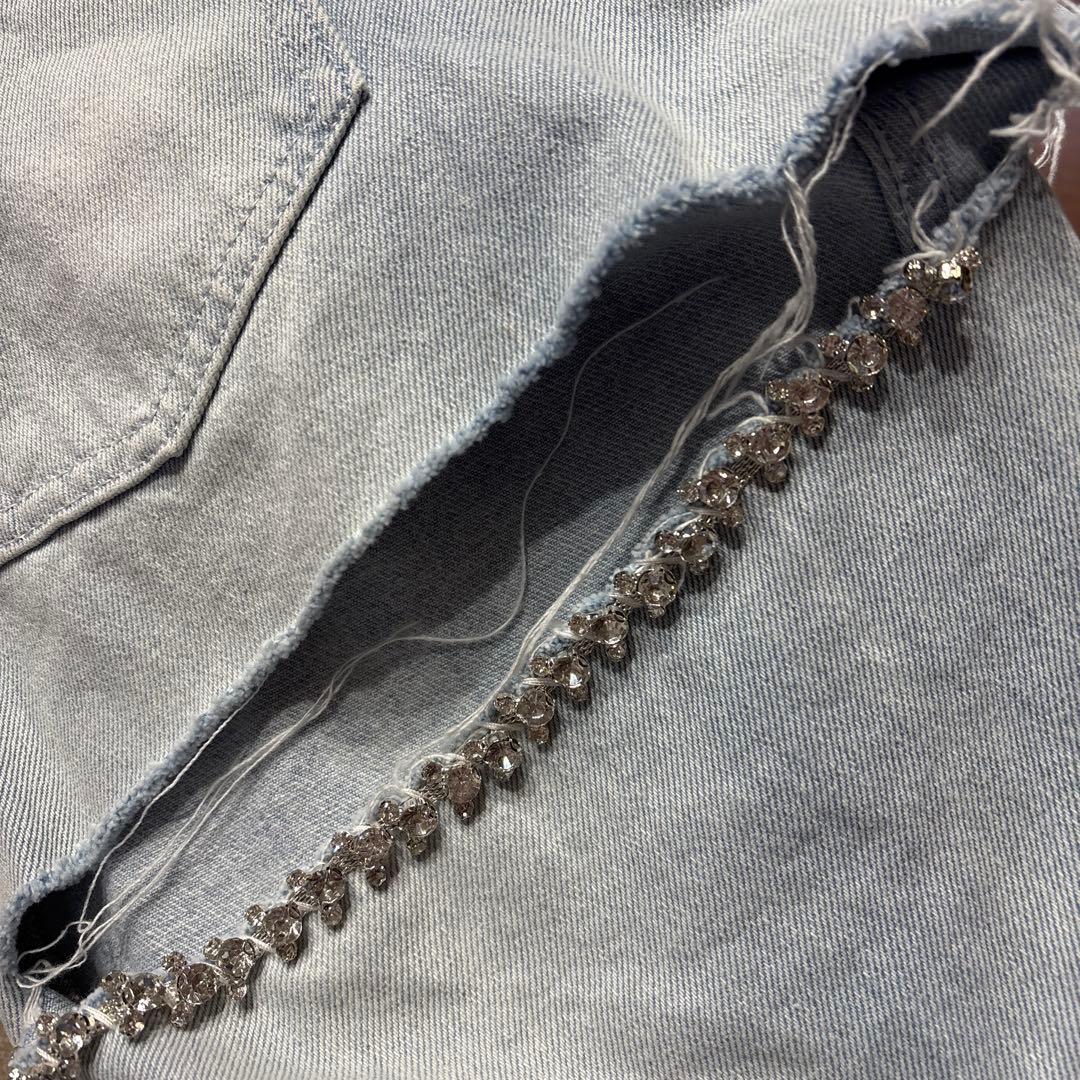 Randyビジューバックカットワイドデニム Mサイズ