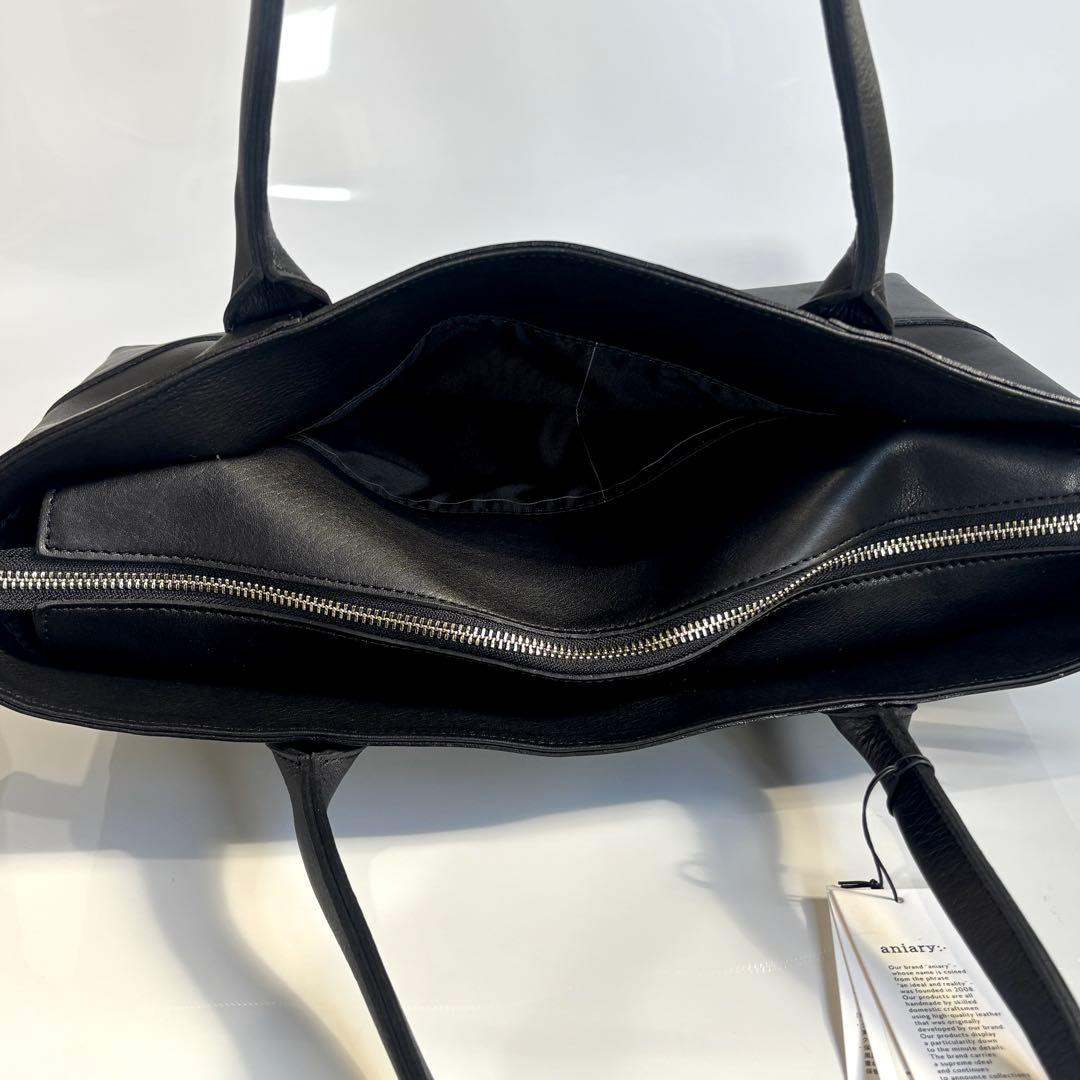 新品未使用 aniary アニアリ レザー トートバッグ A4収納 ブラック
