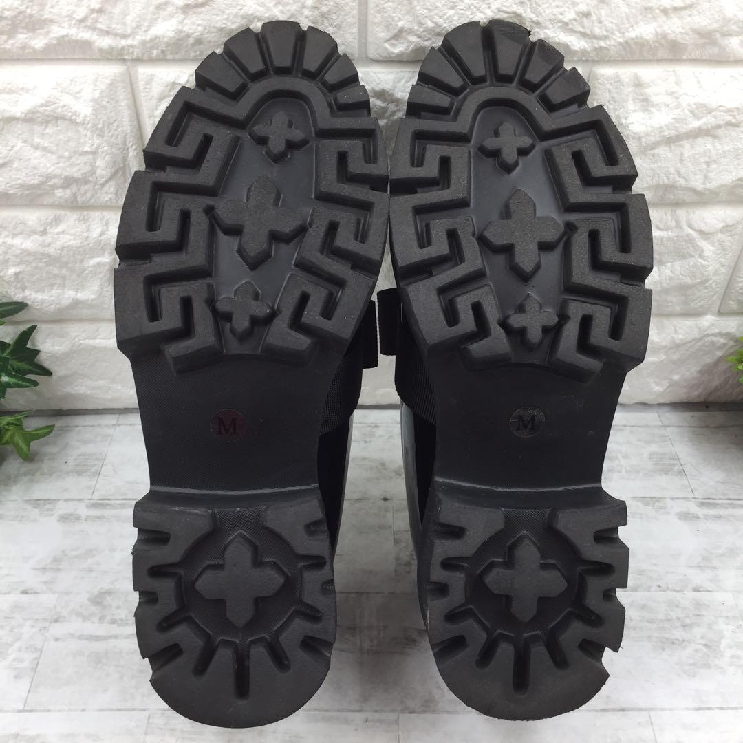 【美品】Akiron x Donoban パールリボンエナメルローファー 黒