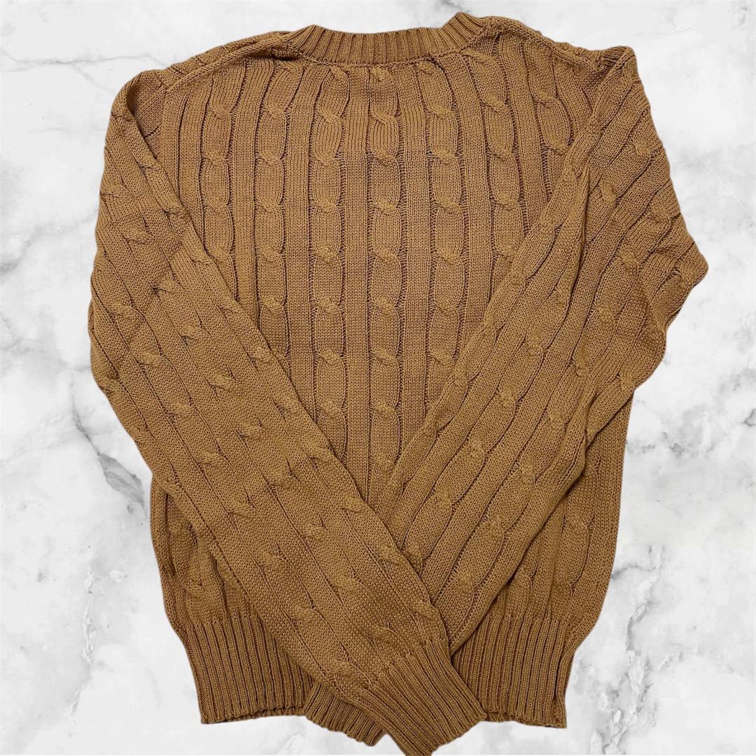 【新品未使用•タグ付き】ポロラルフローレン ケーブルニットセーター L キャメル