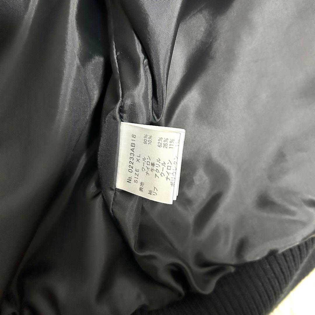 極美品　ヒステリックグラマー　レザー切り替え　スタジャン　ブラック　ウール　XL