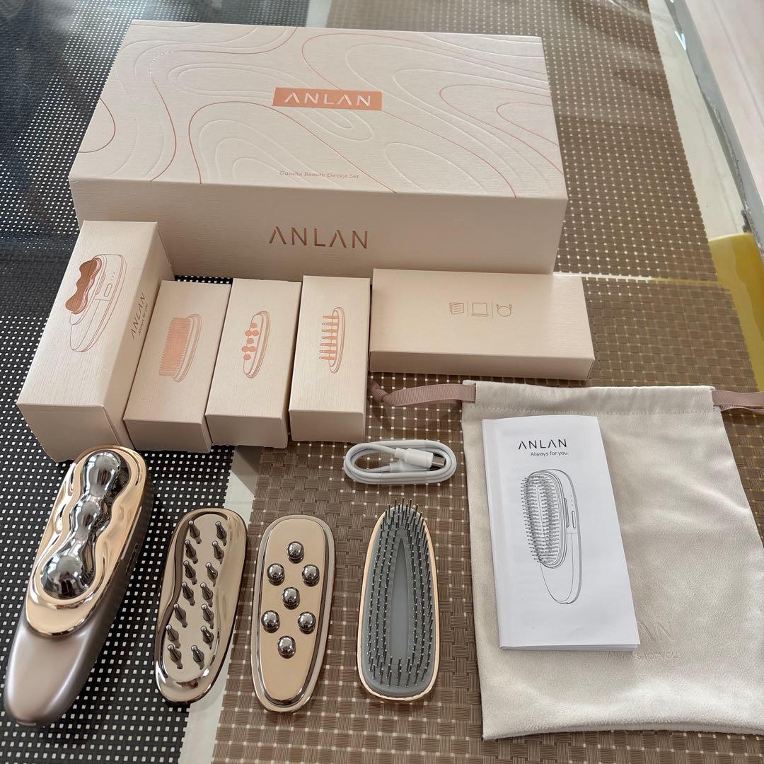 新品 ANLAN リフトスパ温冷かっさ EMS リフトブラシ アンラン 美顔器