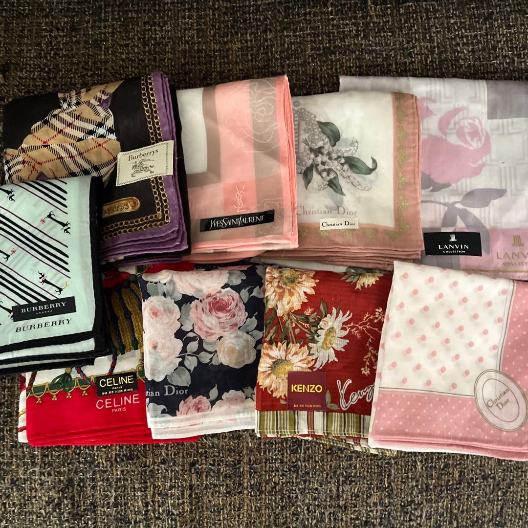 ブランドハンカチ　セット　9枚　イヴサンローラン セリーヌ ディオール 他