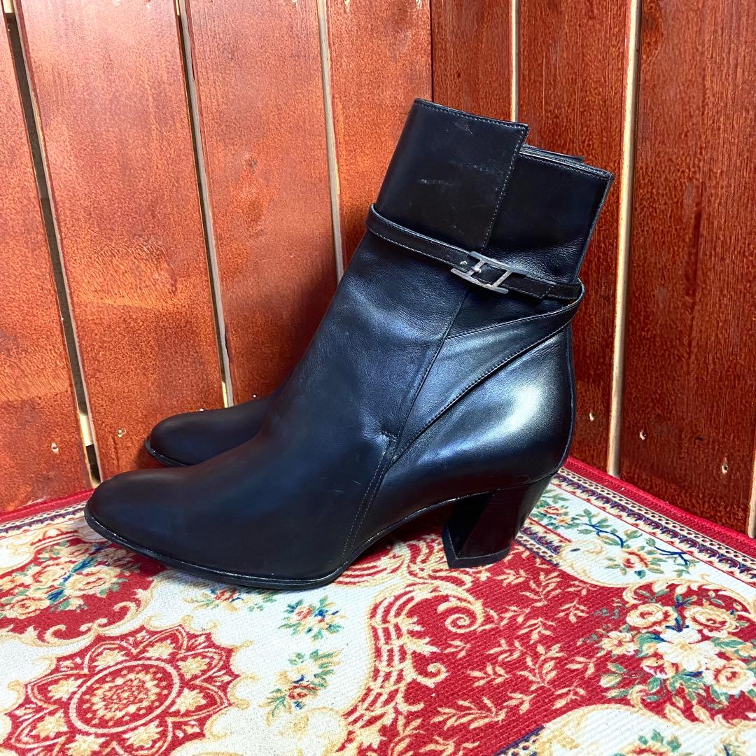 HERMES エルメス バックル アピ レザー ショートブーツ