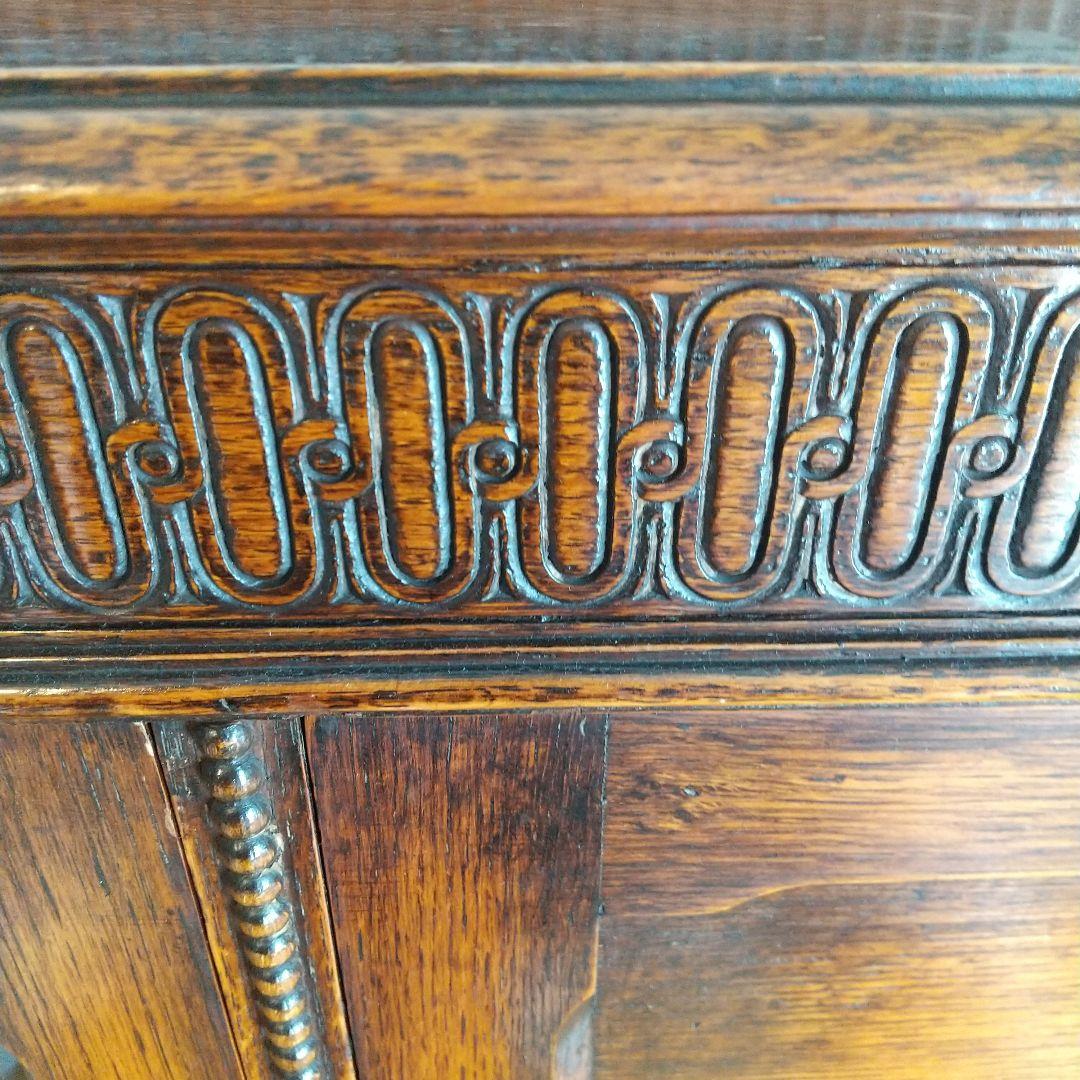 イギリス　アンティーク家具　ビューロー　オーク　本棚　サイドバイサイド