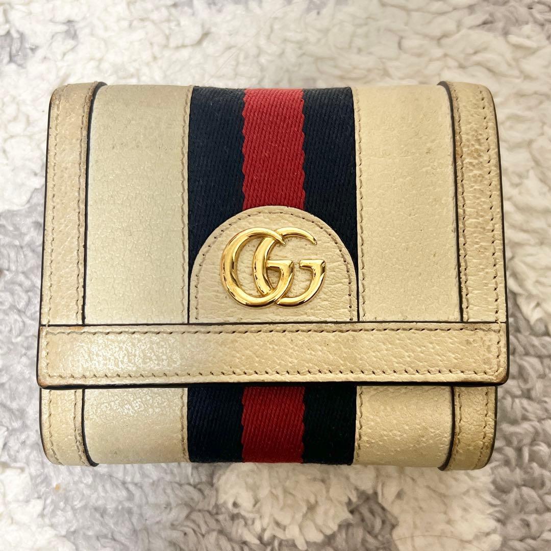 Gucci GGロゴ 二つ折り財布 アイボリー