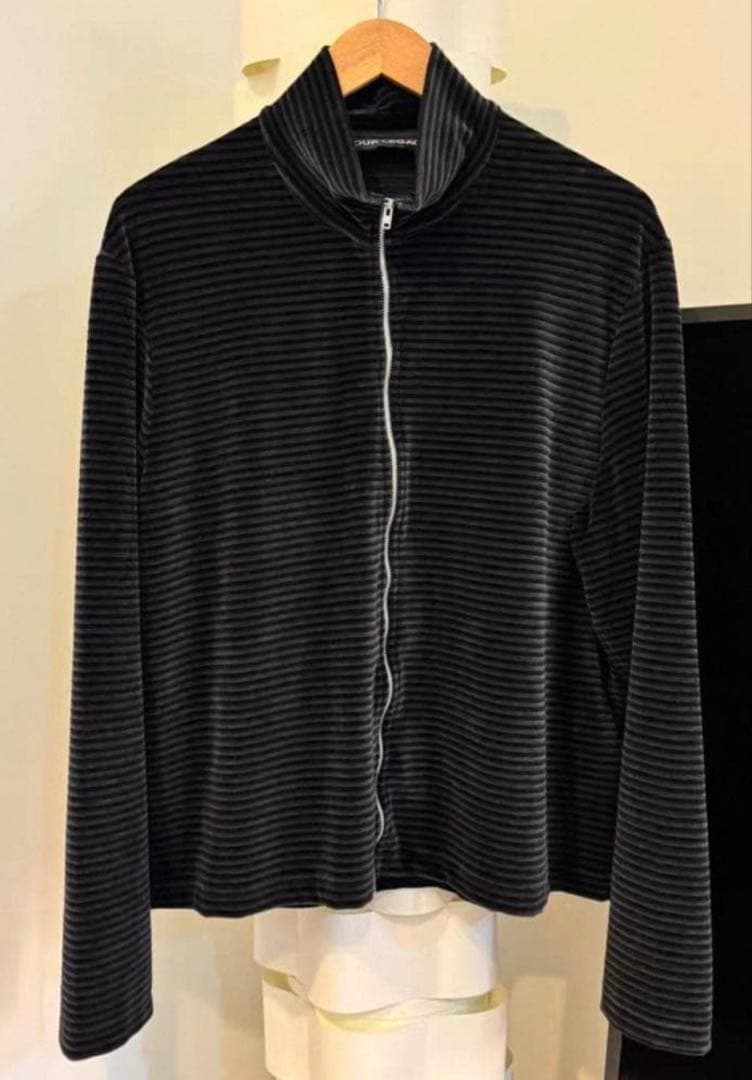 OUR LEGACY ブラックストライプジップアップジャケット48