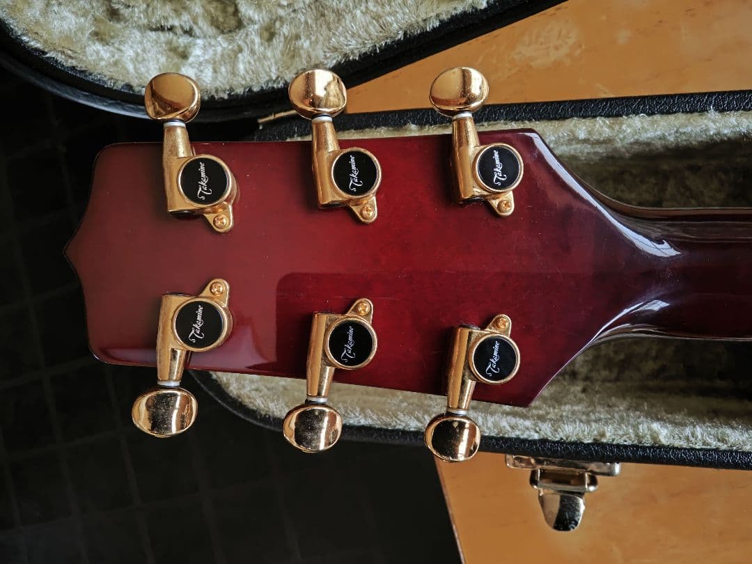 ナルト【美品】タカミネ NPT115　杢目ワインレッド