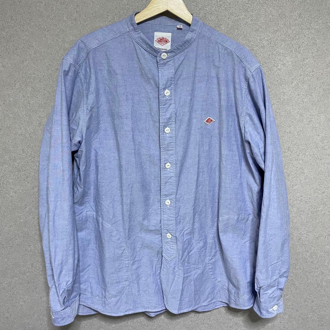 DANTON ダントン　オックスフォード バンドカラー　シャツ　44 L XL