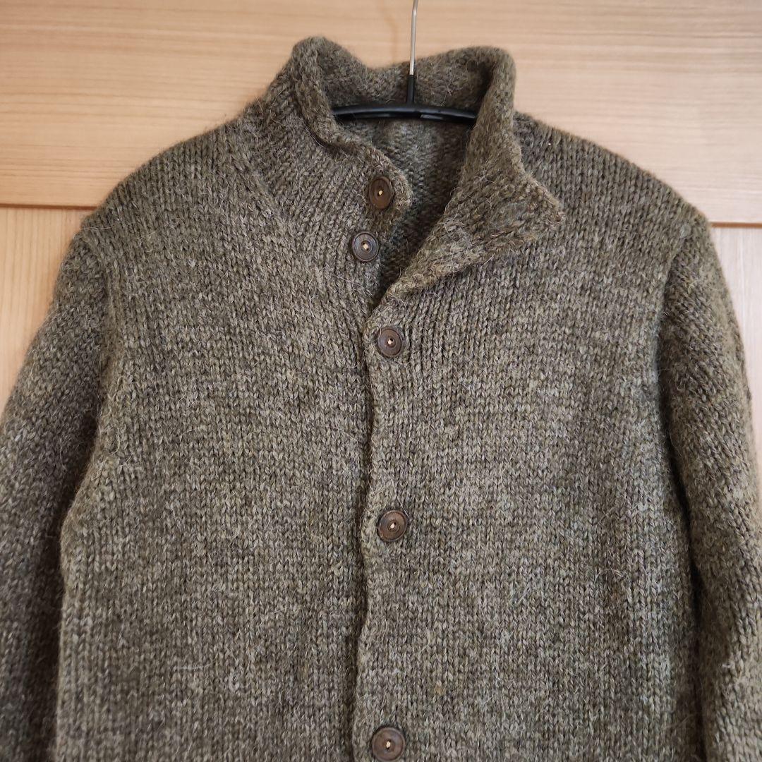 パラスパレス　アルパカ混　ウールニットカーディガン　カーキ　サイズ2