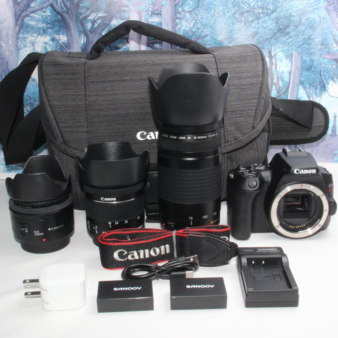 ☆扱い易い多機能な一眼レフ機☆キャノン kiss X10 トリプルレンズ☆