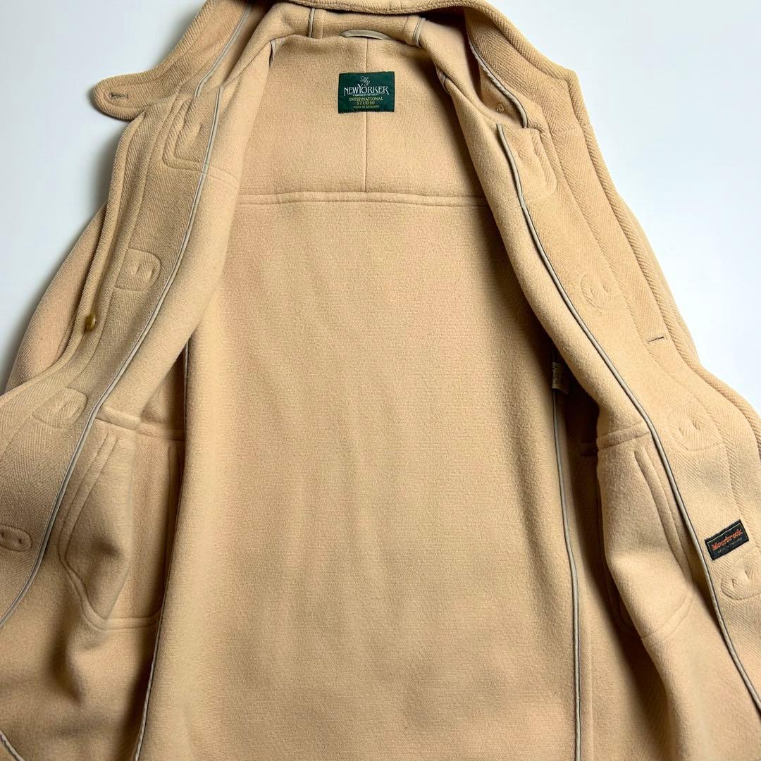 【美品】ニューヨーカー×ムーアブルック/80sウールヘリンボーンダッフルコート