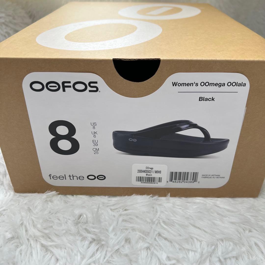 正規品 レディース　OOFOS ウーフォス ウーメガ 黒OOMEGA 箱付き25