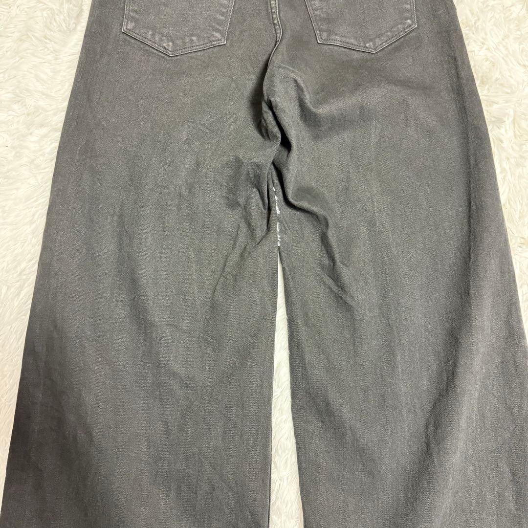 YANUK ヤヌーク ワイド フレア デニム 26 ブラック グレー