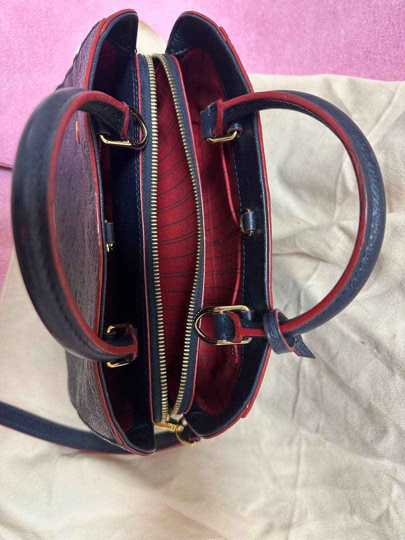 Louis Vuitton ハンドバッグ ネイビー/レッド