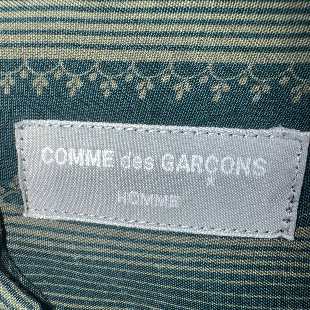 COMME des GARÇONS HOMME ストライプ 長袖シャツ グリーン