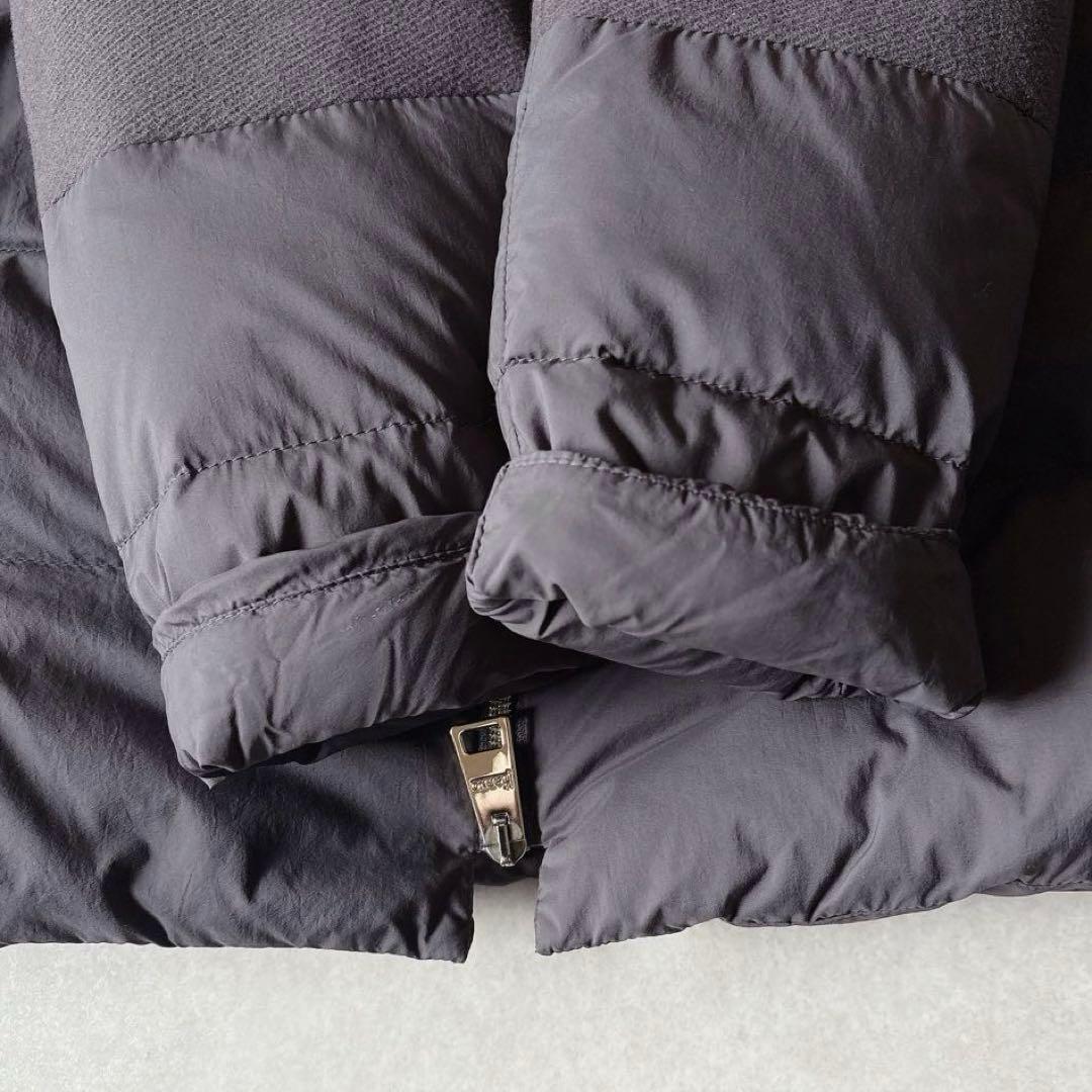 美品★HERNO｜定価21万 ウール 異素材切替 ロングダウン グレー 44