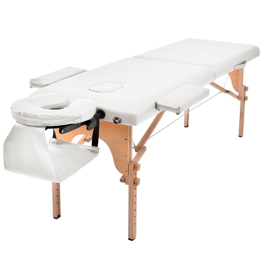 ホワイトマッサージベッド 折りたたみ コンパクト超軽量エステベッドマッサージ台