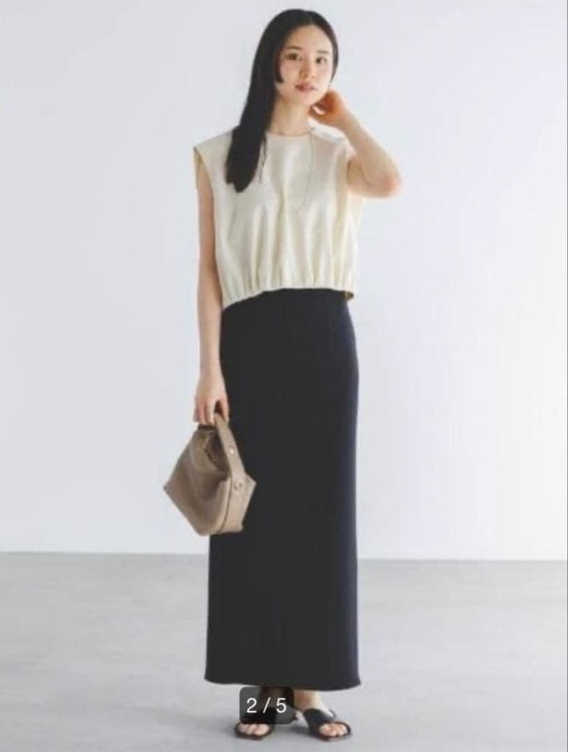 noble コンフォートジャージーライクタイトスカート 36