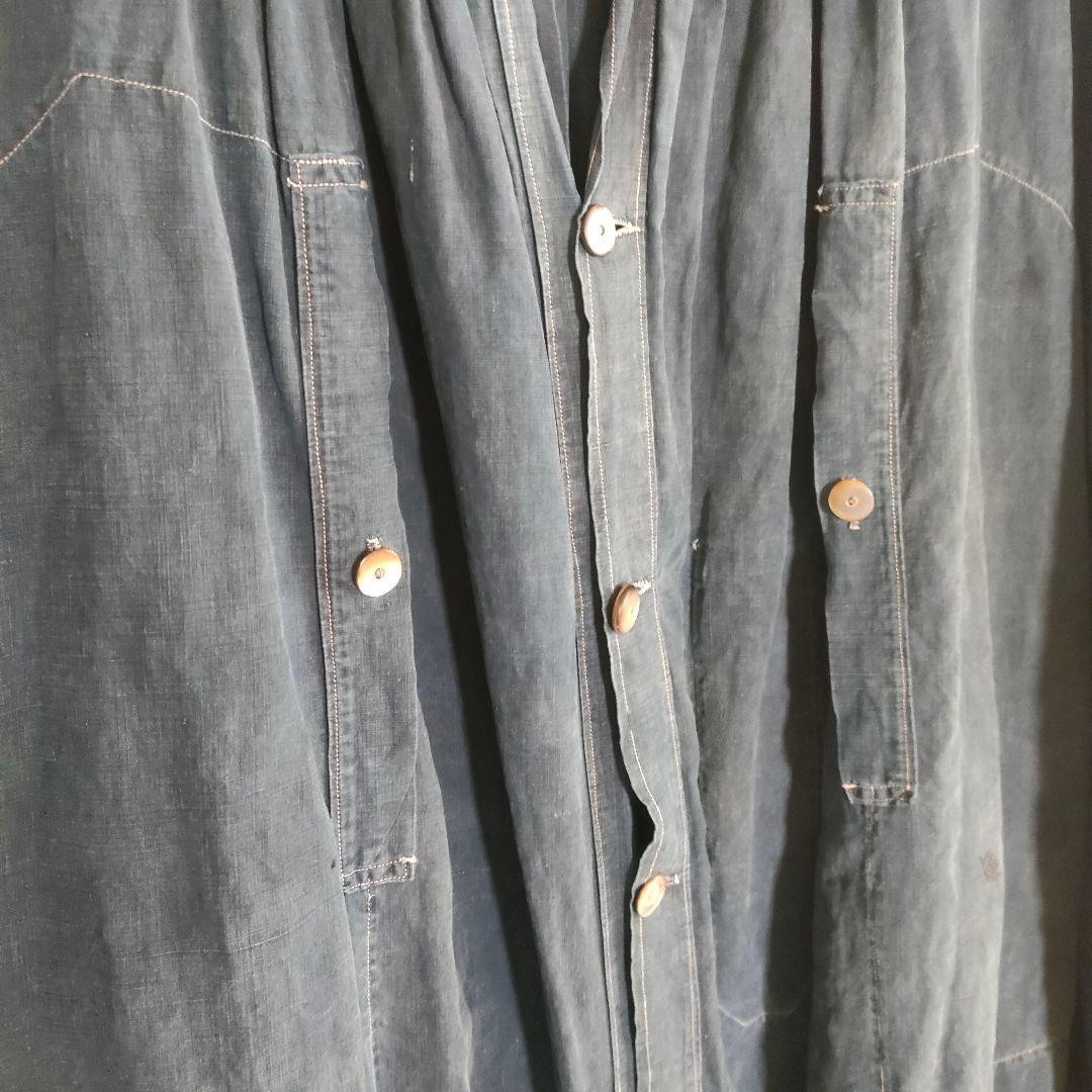 ジャケット・アウター 1910s biaude full open indigo linen