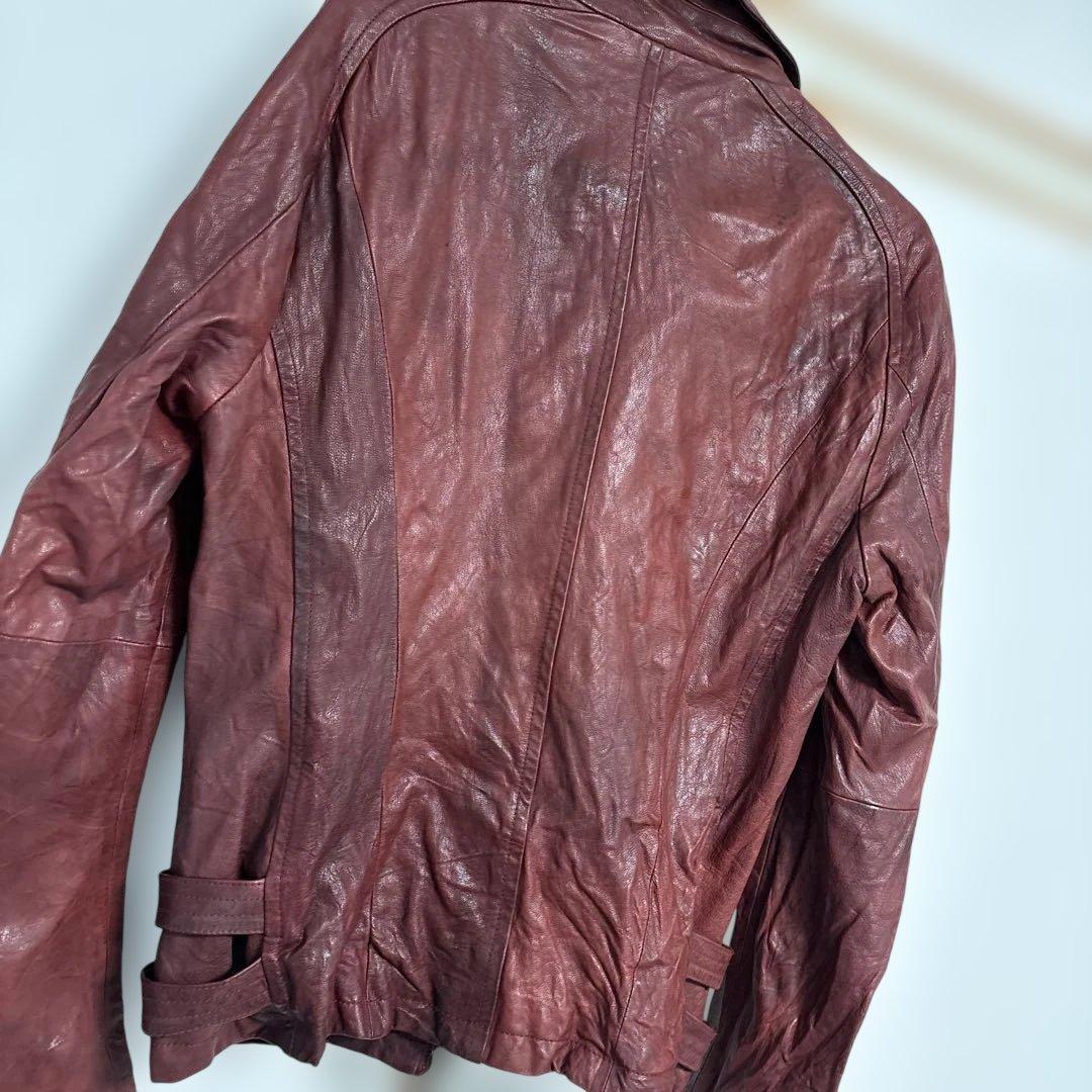 トルネードマート革ジャン赤系　レッド　ライダース　山羊革ゴートレザー　М