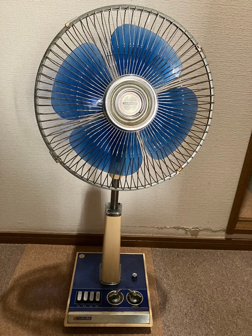 超希少‼️【作動確認済み】昭和レトロ　上ルボタン付TOSHIBA 扇風機　タイマー