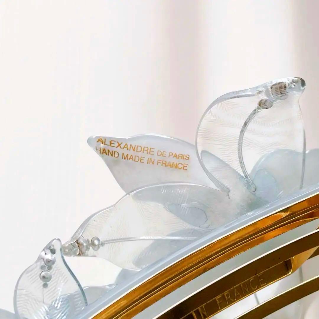 【状態良好】アレクサンドルドゥパリ バレッタ お花モチーフ 水色