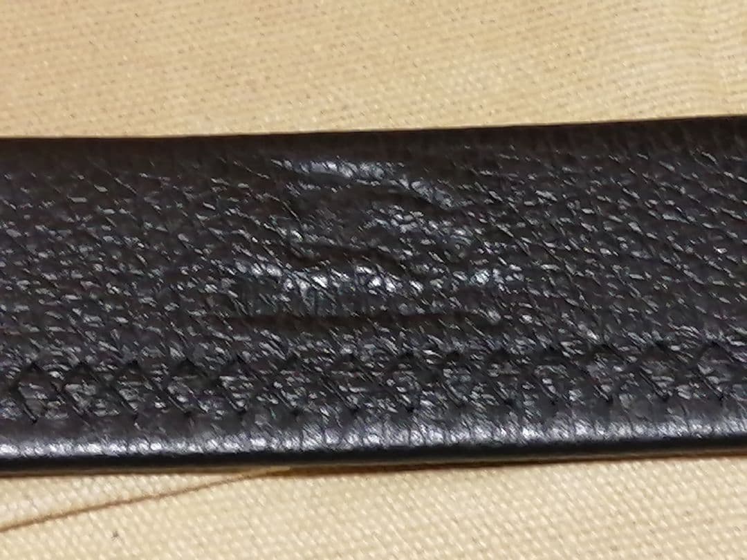 美品　BURBERRY　本革ベルト / 104程 ブラック×単色チェック＆ロゴ柄