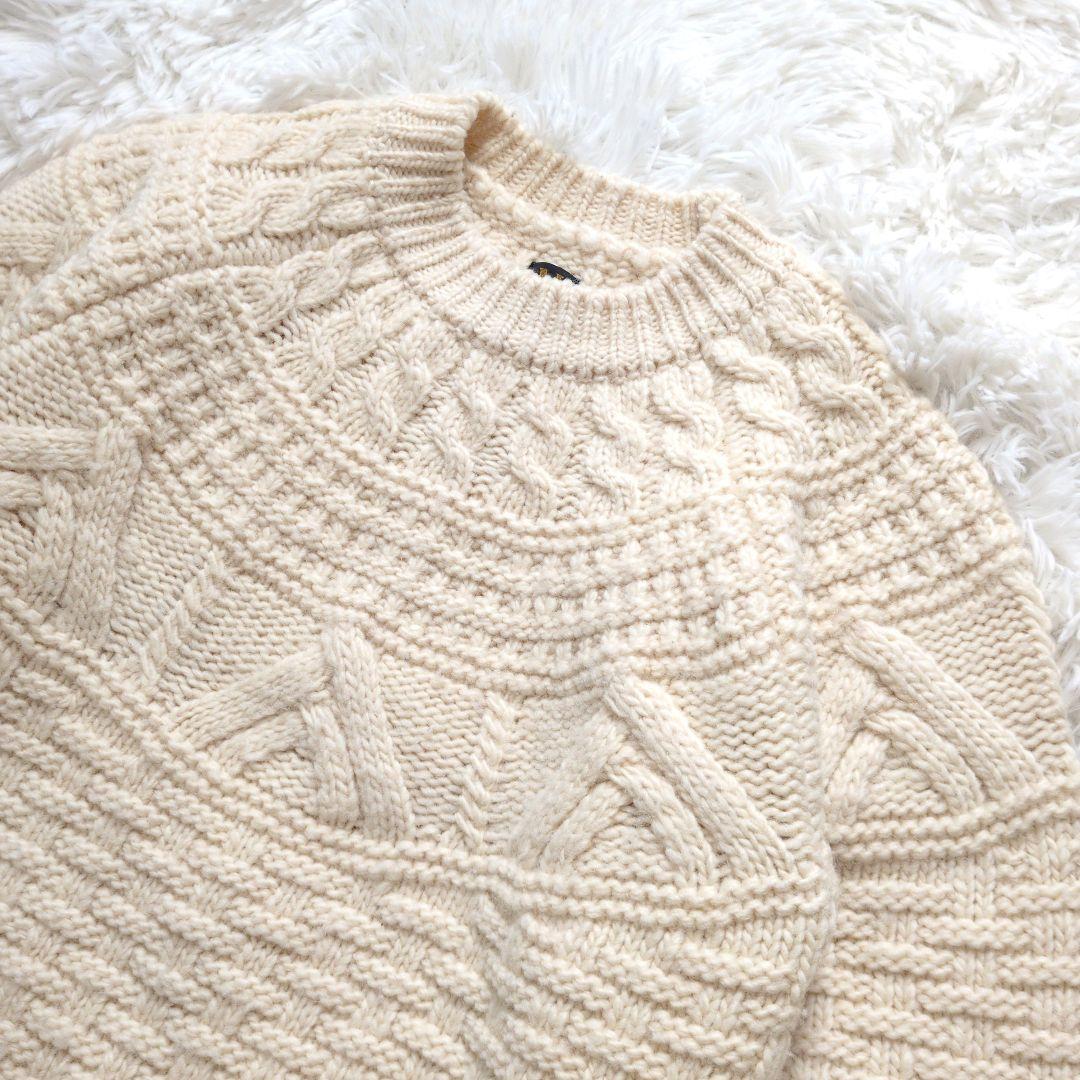 美品✨BATONER バトナー スプレッドアランクルーネックニット ウール M