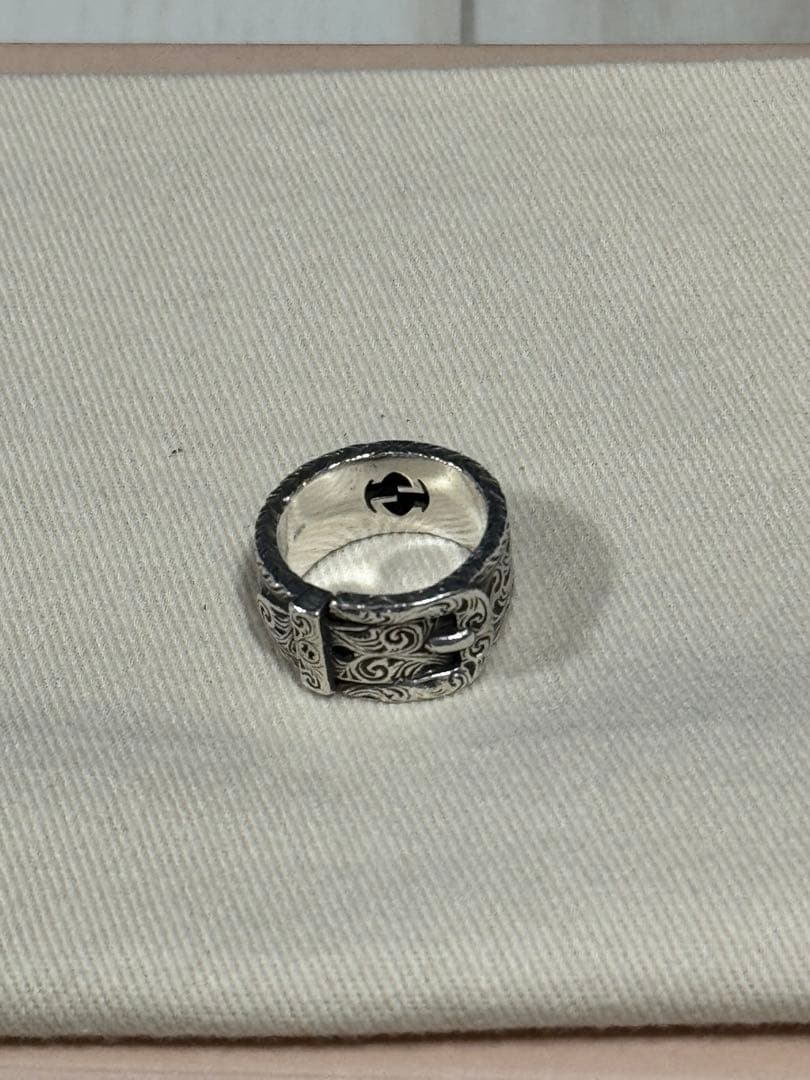 GUCCI ガーデン バックル シルバー リング　17号