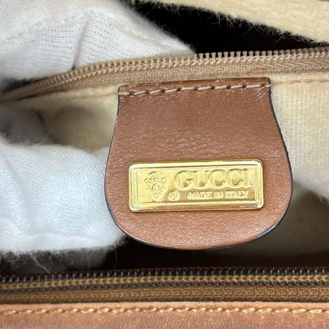 GUCCI ハンドバッグ ミニボストン GG柄 インターロッキング ブラウン