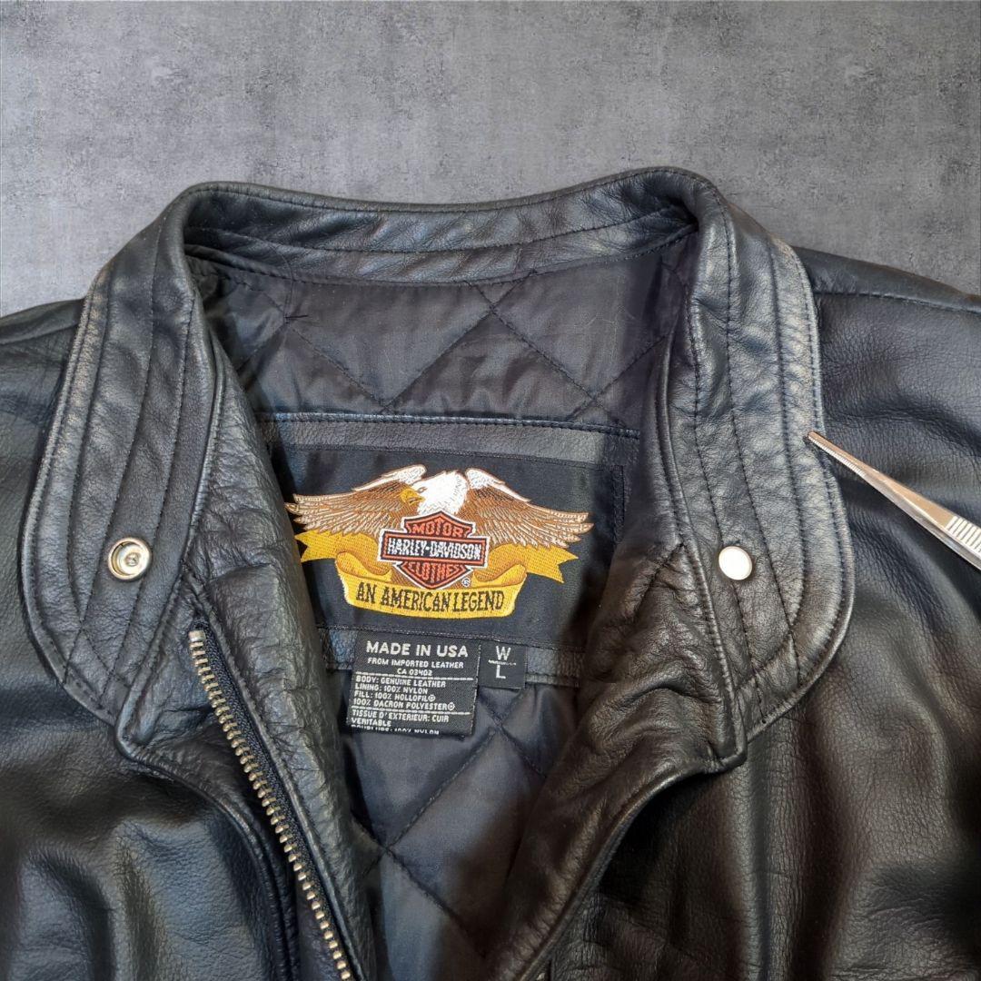 ハーレーダビッドソン ウイリーGモデル USA製 レザージャケット 本革 黒 L
