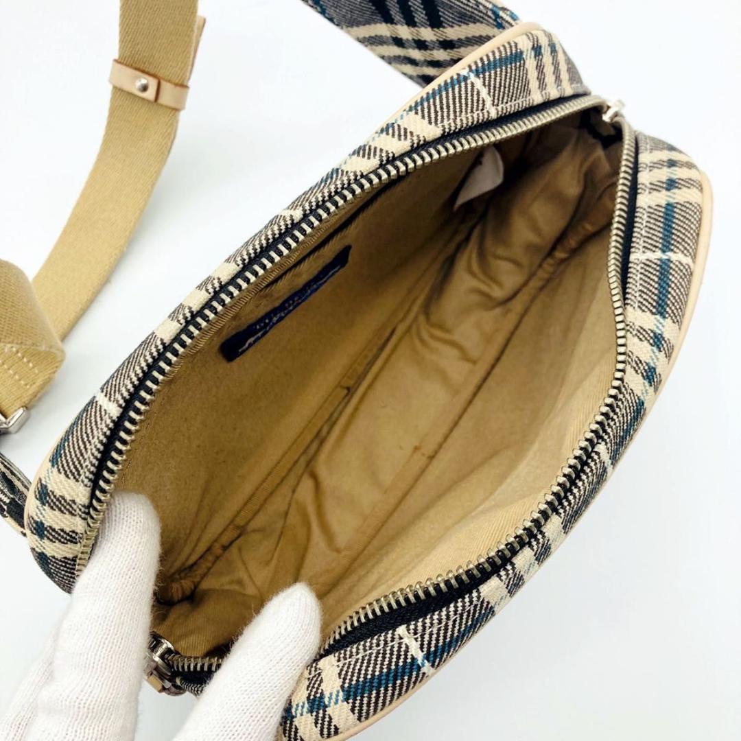 バーバリーブルーレーベル チェック柄 ボディバッグ ウエストポーチ ユニセックス